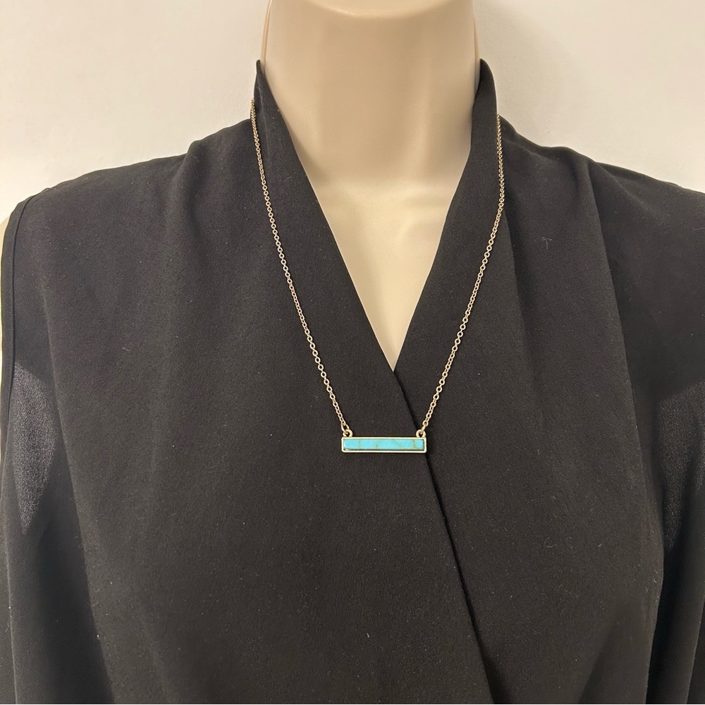 Aqua & gold necklace